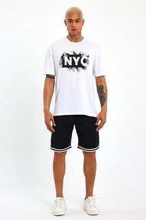 Мужская футболка стандартного кроя с круглым вырезом с принтом NYC SPR22TS114 Süperlife, белый