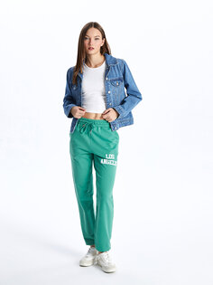 Женские спортивные штаны с принтом и эластичным поясом CALİMERA MODA, темно-зеленый