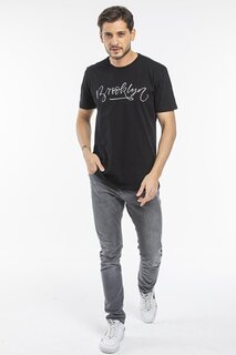 Мужская футболка узкого кроя с круглым вырезом с принтом SPR 261 Süperlife, черный
