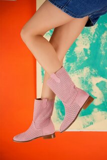 Женские стильные и удобные летние ботинки Rio с лазерной резкой Muggo, пудрово-розовый