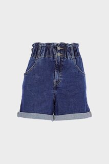 Женские темно-синие джинсовые шорты с эластичной резинкой на талии и молнией C 4534-078 CROSS JEANS