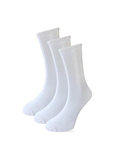 Женские теннисные носки однотонные, белые, 3 предмета ÇORAP ÇEKMECESİ