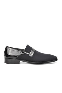 Сатиновые черные мужские классические туфли из натуральной кожи 9075 Fosco