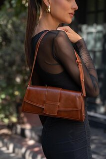 Светло-коричневая женская прямоугольная сумка с чехлом MADAMRA