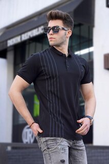 Мужская черная футболка с воротником-поло 5822 MADMEXT