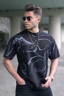 Мужская черная футболка с рисунком 5362 MADMEXT