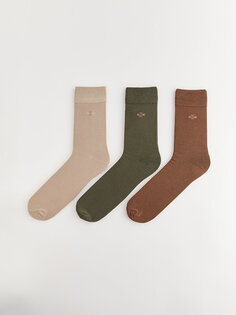 Мужские бамбуковые носки с рисунком, 3 предмета LCW ACCESSORIES, окрашенная пряжа смешанного цвета