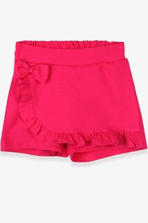 Юбка-шорты для маленьких девочек с оборками и бантом цвета фуксии (1,5–5 лет) Breeze