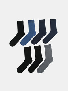Мужские бамбуковые носки, 7 предметов LCW ACCESSORIES, окрашенная пряжа смешанного цвета