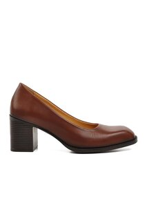 Светло-коричневые женские туфли на высоком каблуке из натуральной кожи 44273 Ayakmod