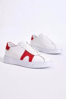 Мужские белые красные спортивные туфли из натуральной кожи со шнуровкой TONNY BLACK, белый