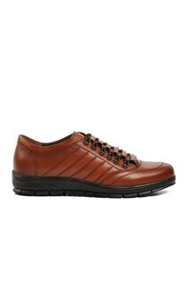 Светло-коричневые мужские кроссовки из натуральной кожи на шнуровке 197 Ayakmod
