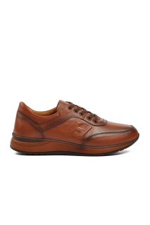 Светло-коричневые мужские кроссовки из натуральной кожи на шнуровке 502 Ayakmod