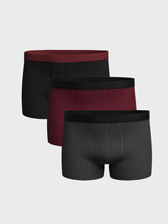 Мужские боксеры из гибкой ткани стандартной формы, 3 предмета LCW DREAM, бордовый красный принт