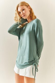 Свободная блузка мятного цвета со сборками 3YXK2-47541-58 XHAN