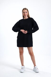 Сезонное трикотажное платье мини-длины с длинными рукавами-фонариками и круглым вырезом IHR-23Y-66506120 Stil Diva
