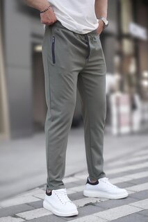 Мужские брюки цвета хаки на молнии 6520 MADMEXT