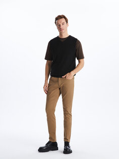 Мужские брюки чинос приталенного кроя LCWAIKIKI Classic, светло-коричневый