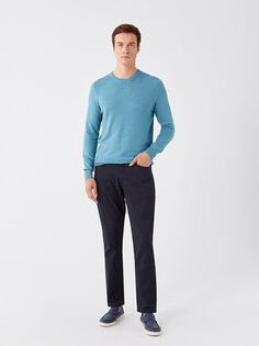 Мужские брюки чинос стандартного кроя LCWAIKIKI Classic, темно-синий меланж