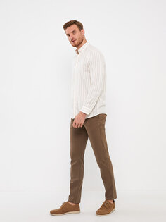 Мужские брюки чинос стандартного кроя LCWAIKIKI Classic, светло-коричневый