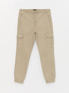 Мужские брюки-карго узкого кроя из габардина LCW Casual, бежевый