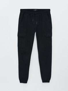 Мужские брюки-карго узкого кроя из габардина LCW Casual, черный