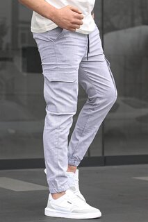 Серые мужские брюки-джоггеры с карманами-карго 5463 MADMEXT