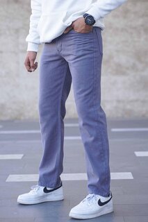Мужские джинсовые брюки прямого кроя окрашенного серого цвета 6312 MADMEXT
