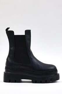 Женские черные кожаные удобные ботинки Mold TONNY BLACK
