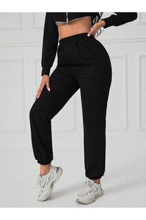 Женские черные спортивные штаны с резиновыми штанинами Trendseninle