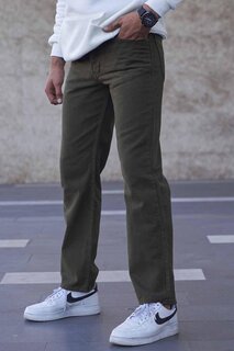 Мужские джинсовые брюки хаки прямого кроя 6312 MADMEXT