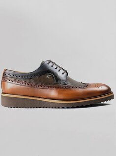 Мужские классические туфли Rubio из натуральной кожи для мужчин ÖSY Serdar Yeşil, тан-черный