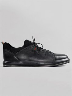 Мужские кожаные кроссовки Zweig цвета хаки на шнуровке ÖSY Serdar Yeşil, черный