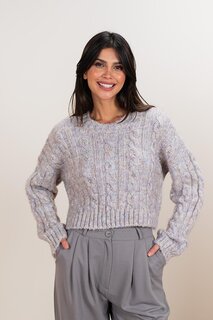 Женский бежевый вязаный свитер с жемчугом Салоники ECROU