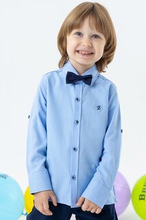 Синяя рубашка для мальчика с галстуком-бабочкой (3–7 лет) Breeze