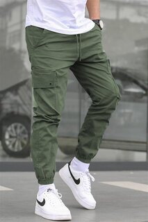 Мужские мятно-зеленые брюки-карго с карманами 5647 MADMEXT
