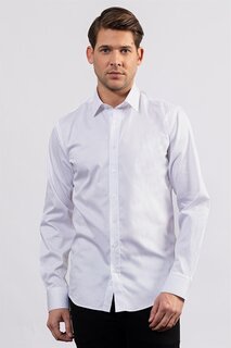 Современная приталенная мужская белая рубашка из хлопкового атласа премиум-серии TUDORS