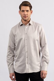 Современная приталенная простая мужская атласная хлопковая рубашка серого цвета TUDORS, серый