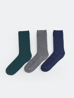 Мужские носки, 3 предмета LCW ACCESSORIES, окрашенная пряжа смешанного цвета