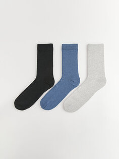 Мужские носки, 3 предмета LCW ACCESSORIES, окрашенная пряжа смешанного цвета