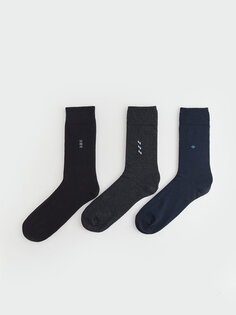 Мужские носки с рисунком, 3 предмета LCW ECO, новый черный