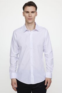 Современная приталенная хлопковая мужская белая рубашка, которую легко гладить TUDORS
