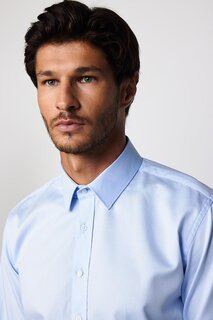 Современная синяя мужская рубашка Dobby Premium из 100% хлопка TUDORS, синий