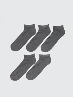 Мужские носки-пинетки из бамбука, 5 шт. LCW ACCESSORIES, антрацит