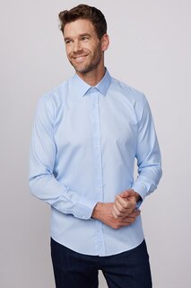 Современная синяя рубашка из 100 % хлопка Добби, устойчивая к пятнам TUDORS, синий