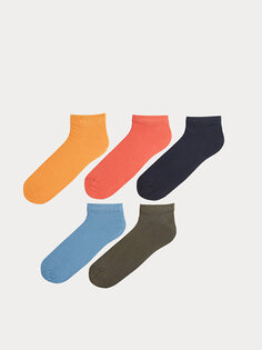 Мужские носки-пинетки из бамбука, 5 шт. LCW ACCESSORIES, окрашенная пряжа смешанного цвета