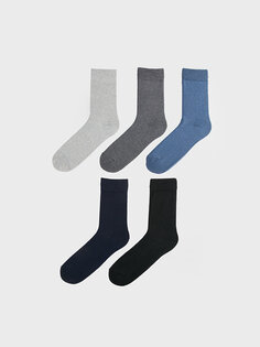 Мужские носки, 5 пар носков LCW ACCESSORIES, окрашенная пряжа смешанного цвета