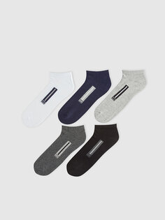 Мужские носки-пинетки с рисунком, 5 пар носков LCW ACCESSORIES, окрашенная пряжа смешанного цвета