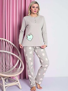 Женский пижамный комплект Young Interlock, хлопок с рисунком яблока, сезонный W20472254 ahengim, ежегодный