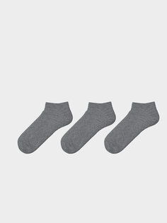 Мужские носки-пинетки, 3 пары носков LCW ECO, средне-серый меланж